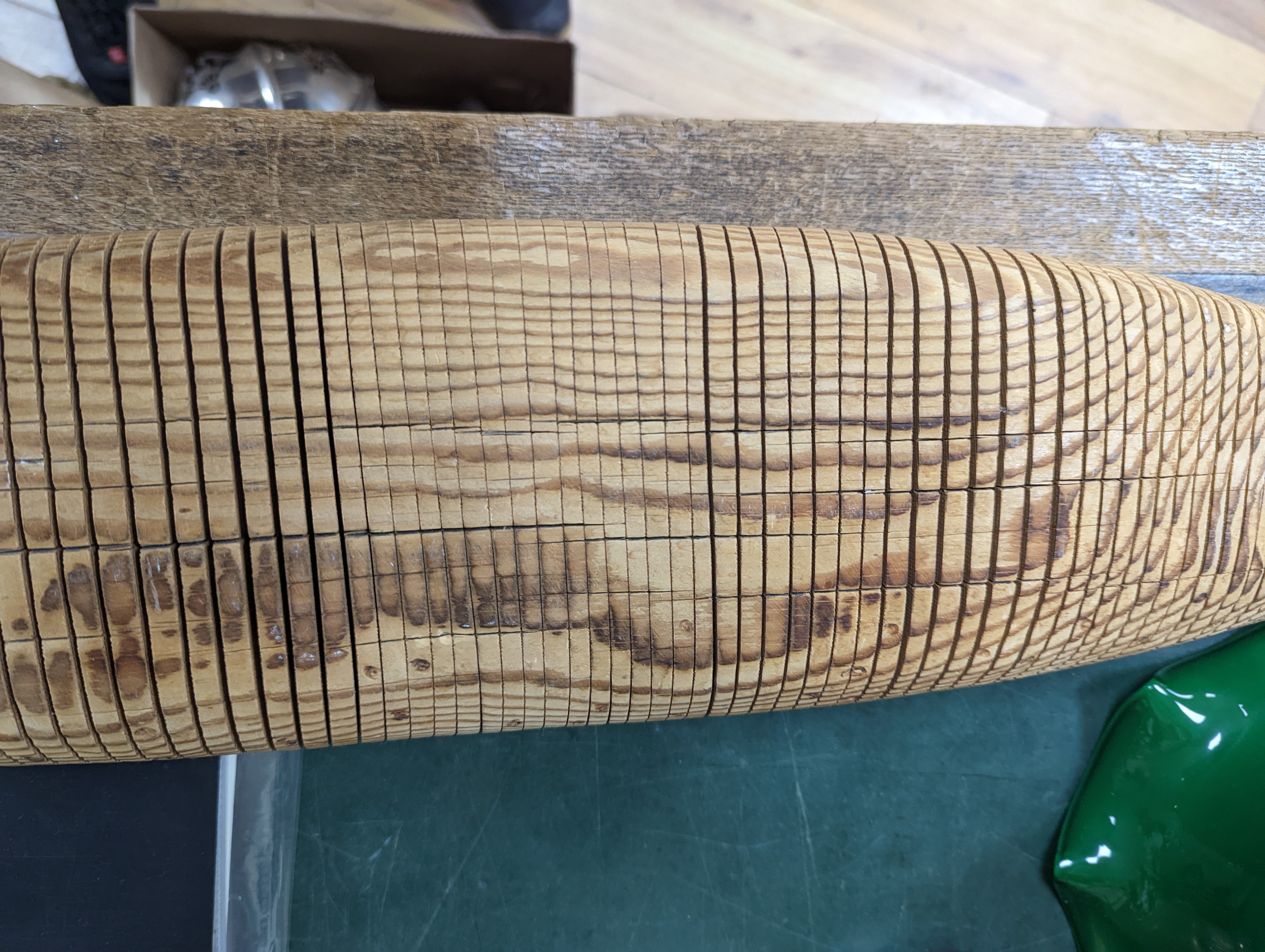 A large articulated pine model of a pike, 98cm